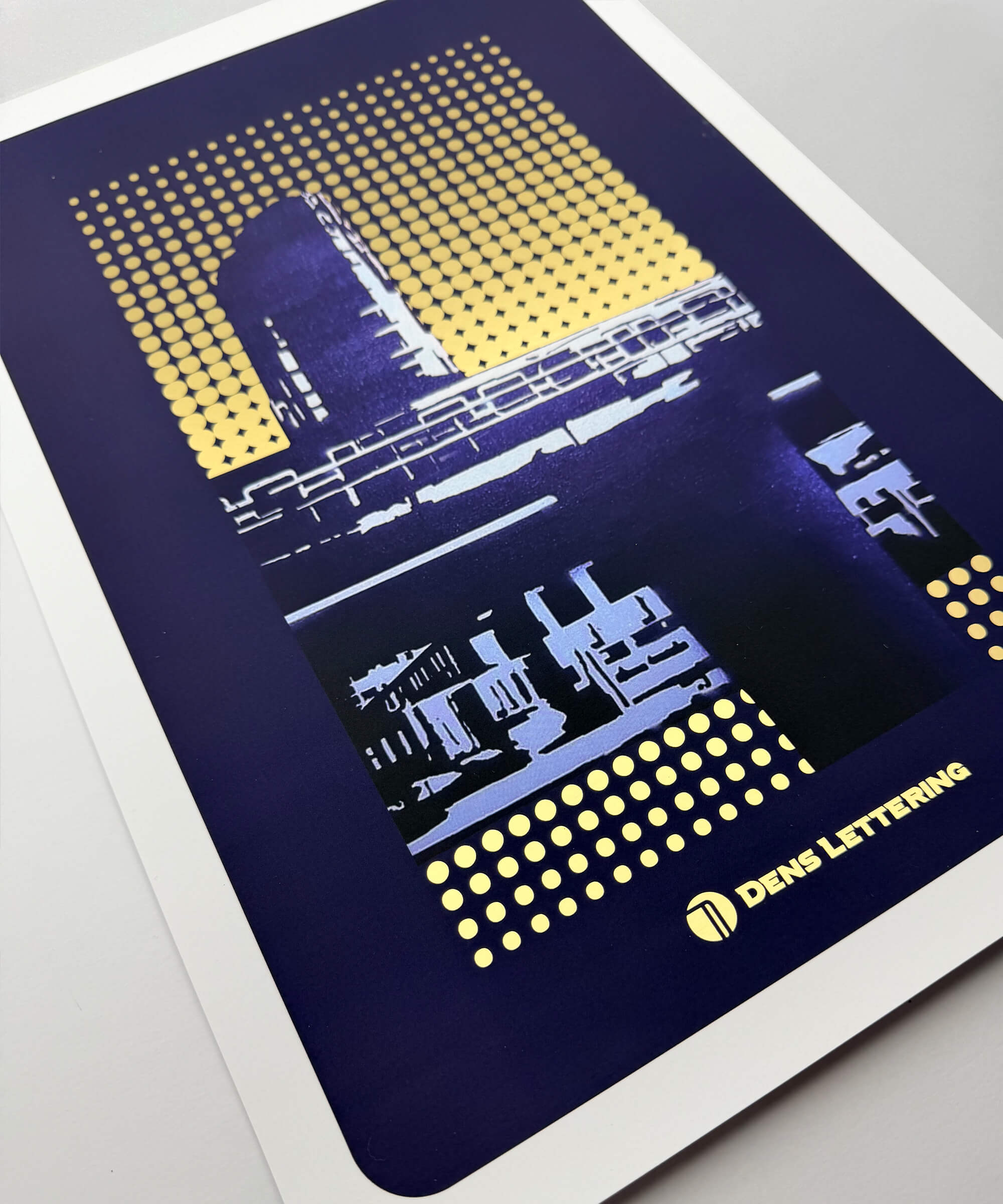 Graphic print, gold foil print,
