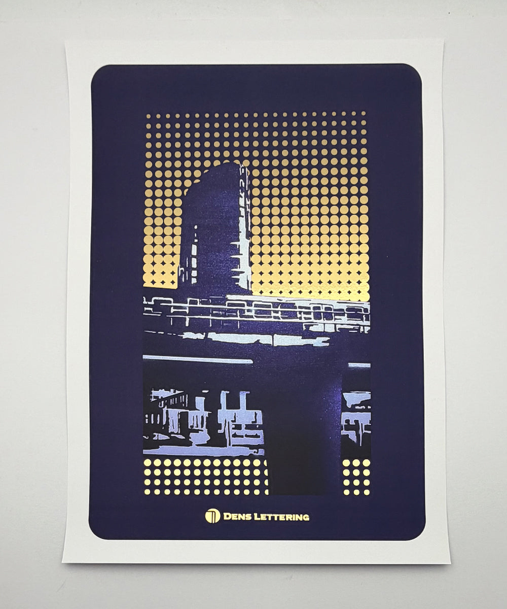 Skyliner Lettering Train Skyline - Metallic Gold Foil Print – Dens Lettering