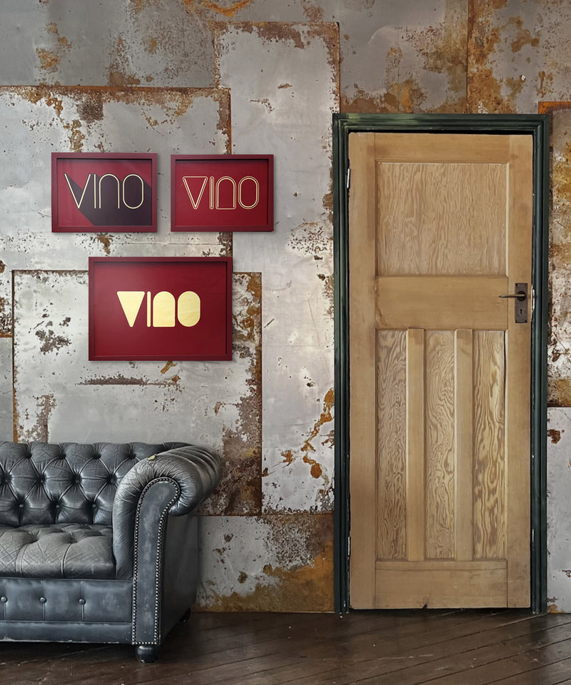 Vino Wine Gold Leaf Glass