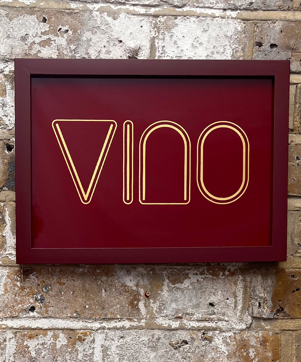 Vino Wine Gold Leaf Glass