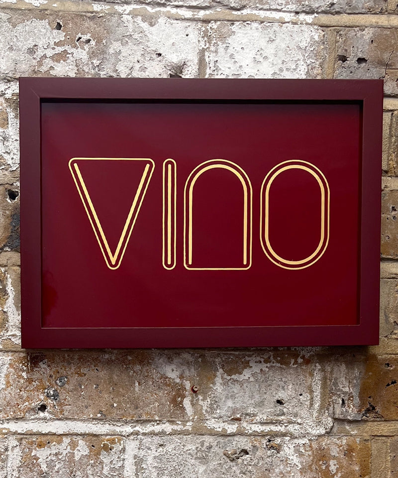 Vino Wine Gold Leaf Glass