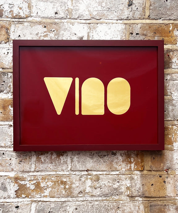 Vino Wine Gold Leaf Glass