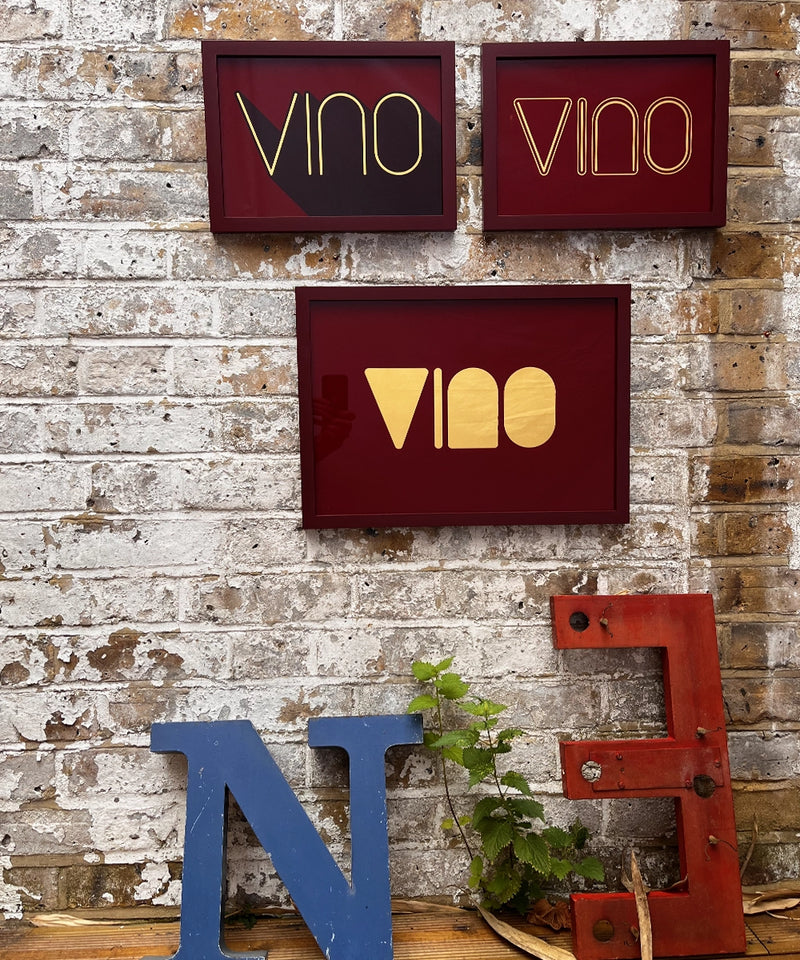 Vino Wine Gold Leaf Glass