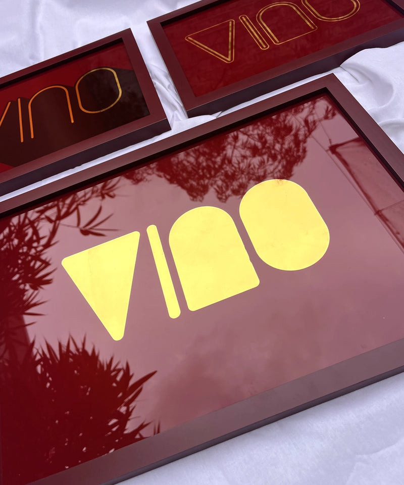 Vino Wine Gold Leaf Glass