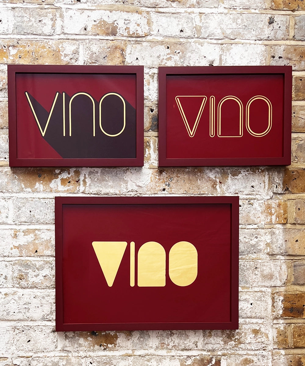 Vino Wine Gold Leaf Glass