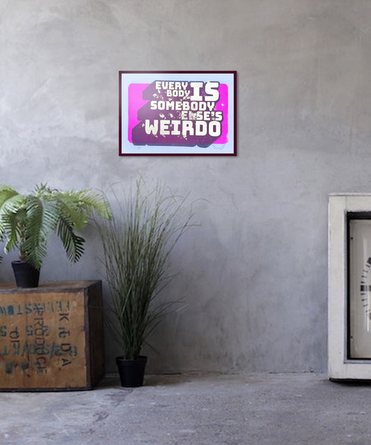  screen print, typography art, handmade art, gold leaf art