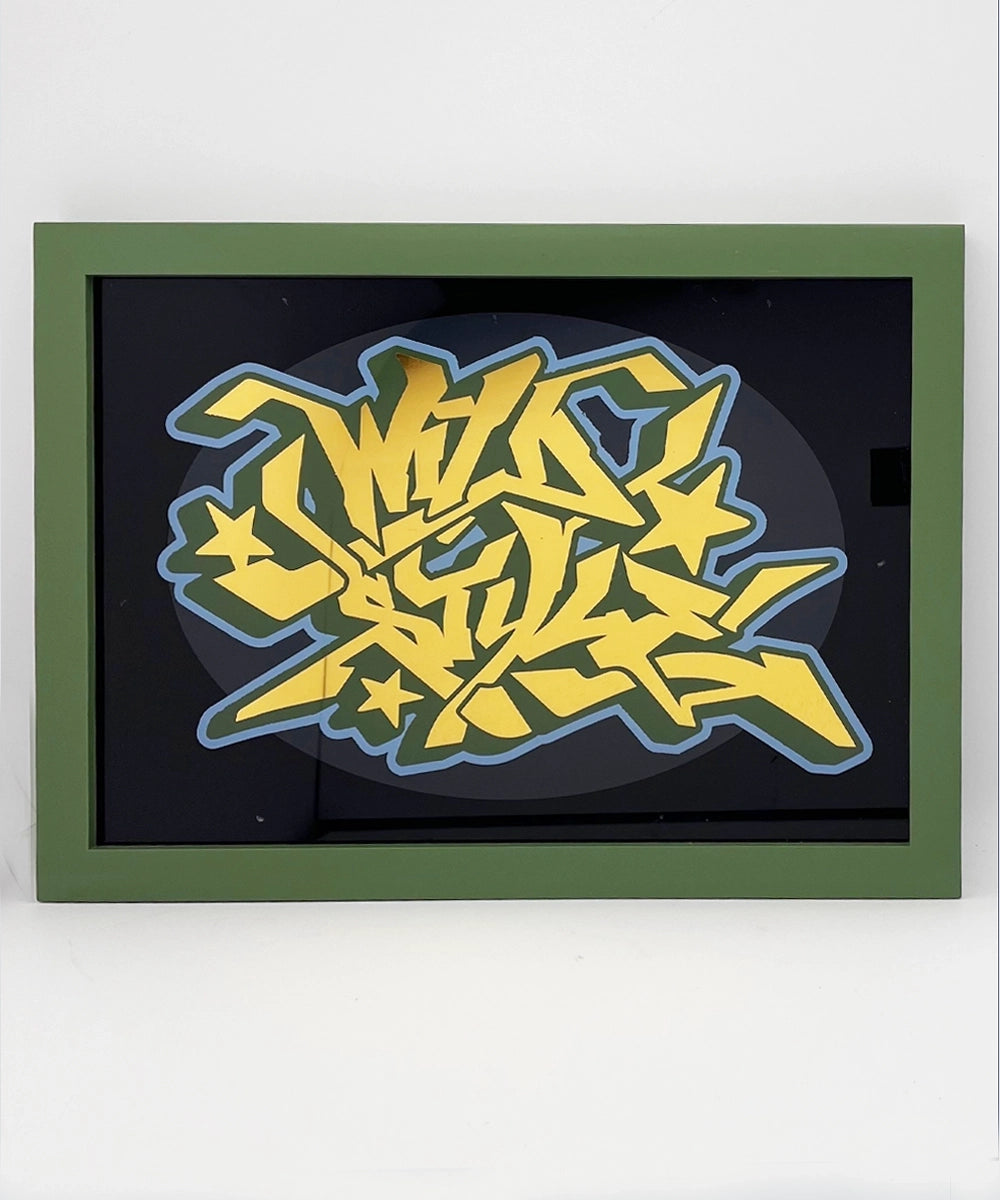 Wild Style Graffiti Glass Gold