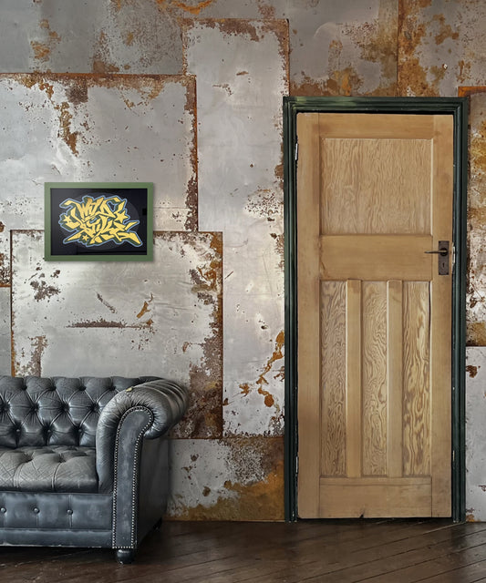 Wild Style Graffiti Glass Gold