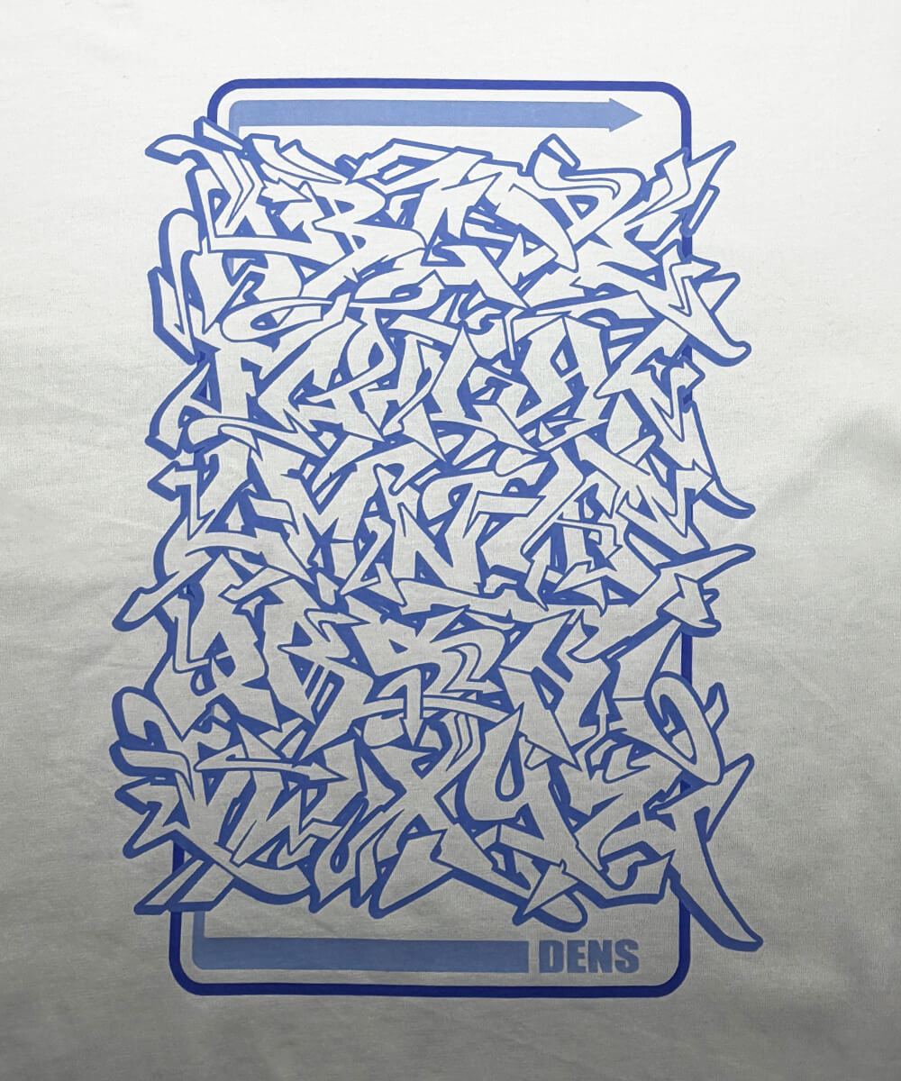 Widstyle Graffiti Alphabet - Blue on White T-shirt