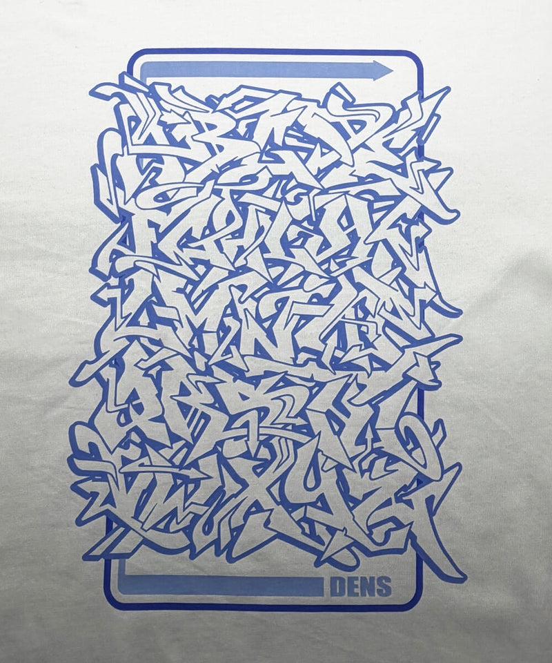 Widstyle Graffiti Alphabet - Blue on White T-shirt