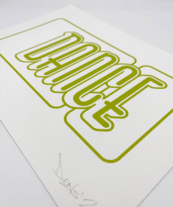 typography print, graphic print, music print, dance print