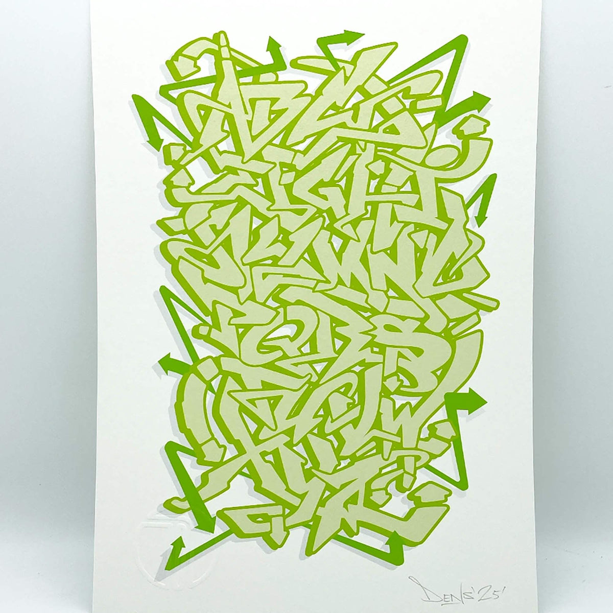 Green Graffiti Alphabet - Signed Fine Art Print on Museum Heritage Paper