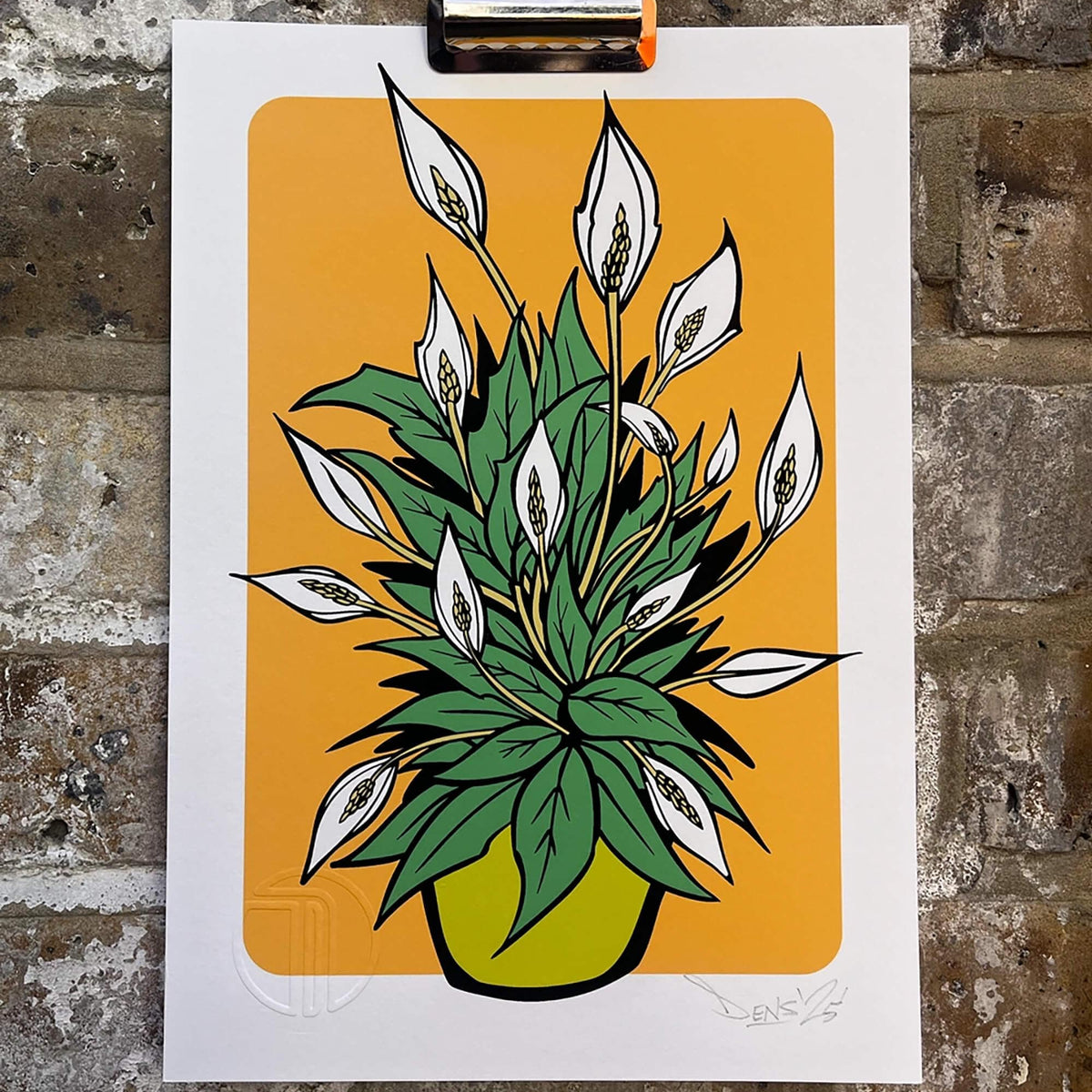 plant print, peace Lilly print