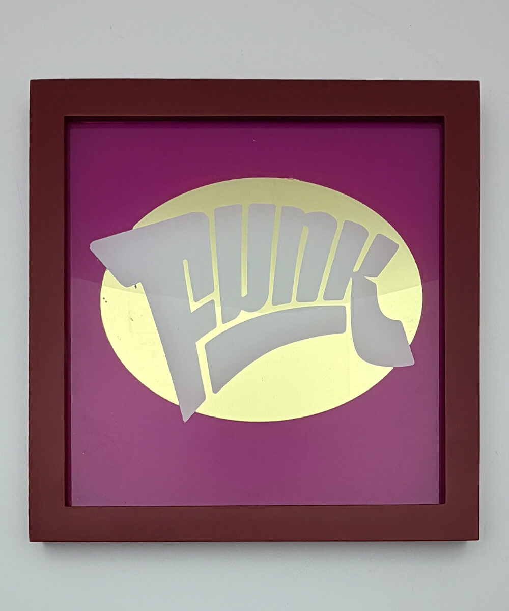 Funk Magenta - Gold Leaf Glass Artwork (Framed)