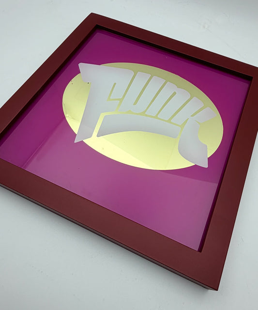 Funk Magenta - Gold Leaf Glass Artwork (Framed)