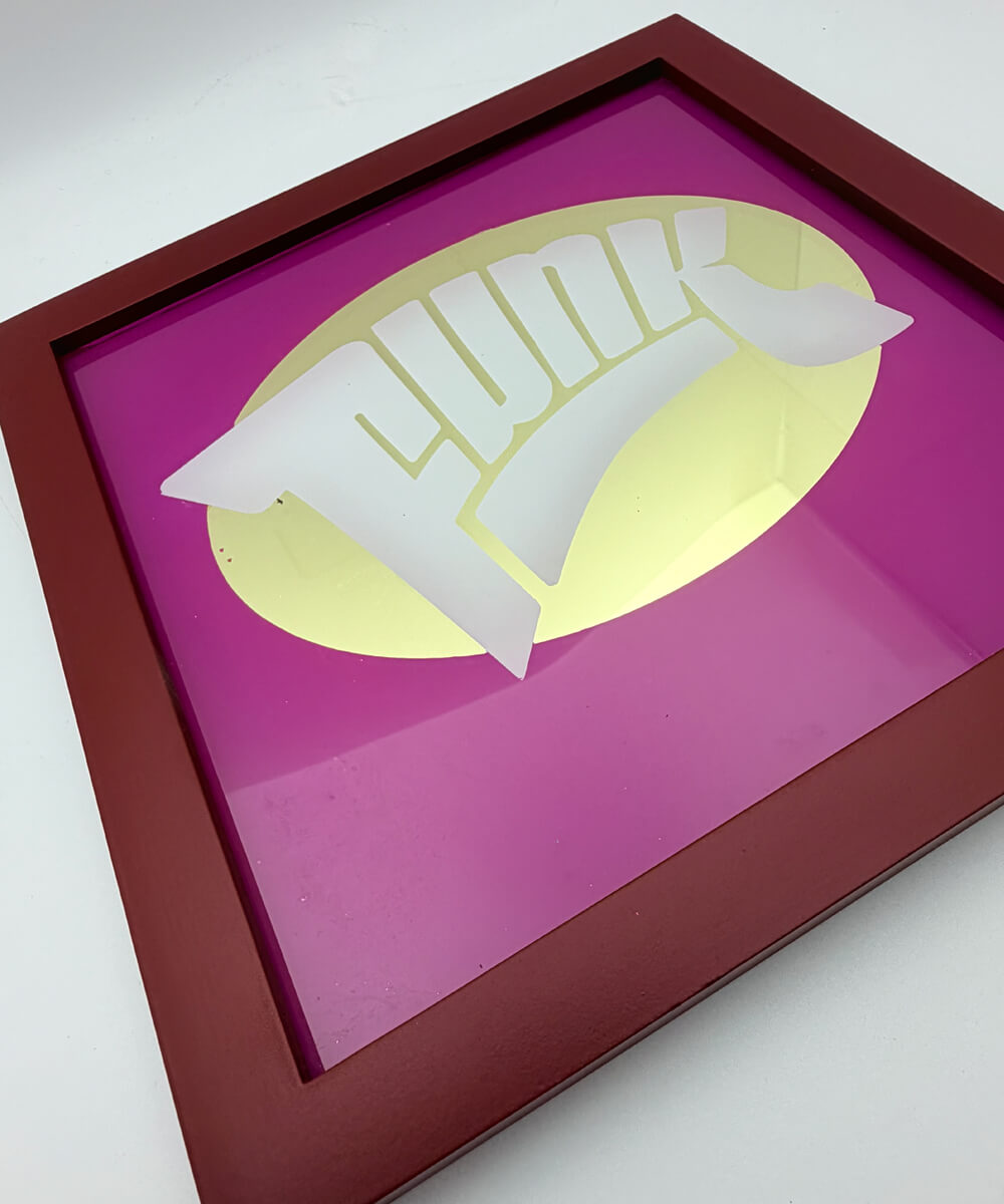 Funk Magenta - Gold Leaf Glass Artwork (Framed)