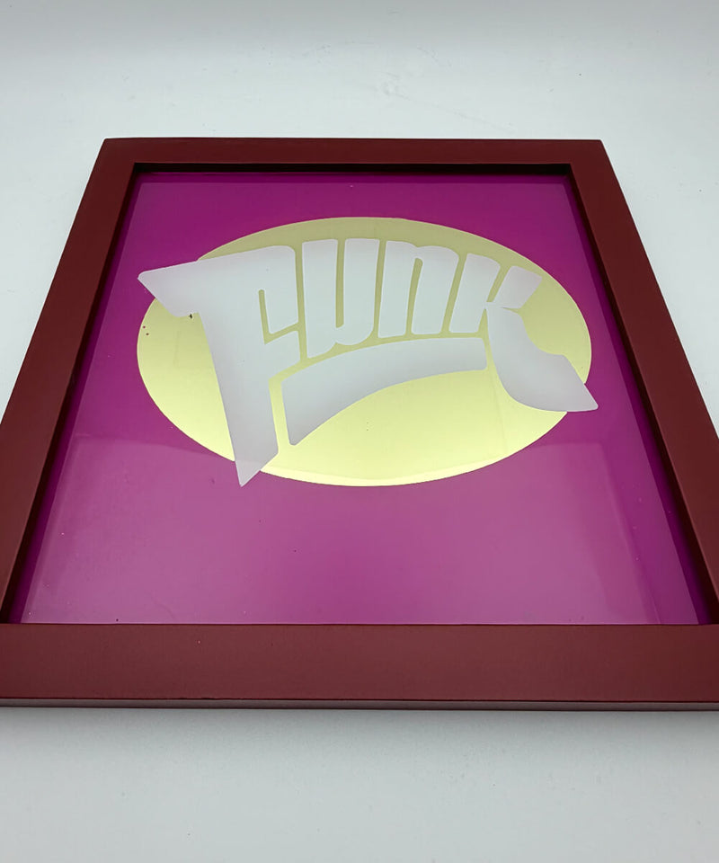 Funk Magenta - Gold Leaf Glass Artwork (Framed)