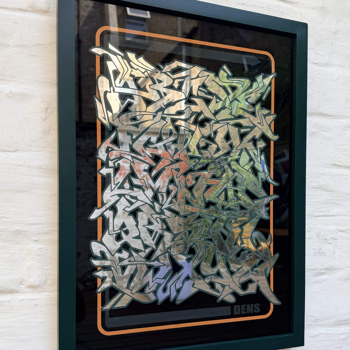Silver leaf wild style graffiti Alphabet - Framed