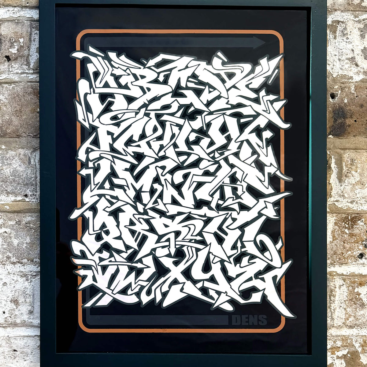 Silver leaf wild style graffiti Alphabet - Framed