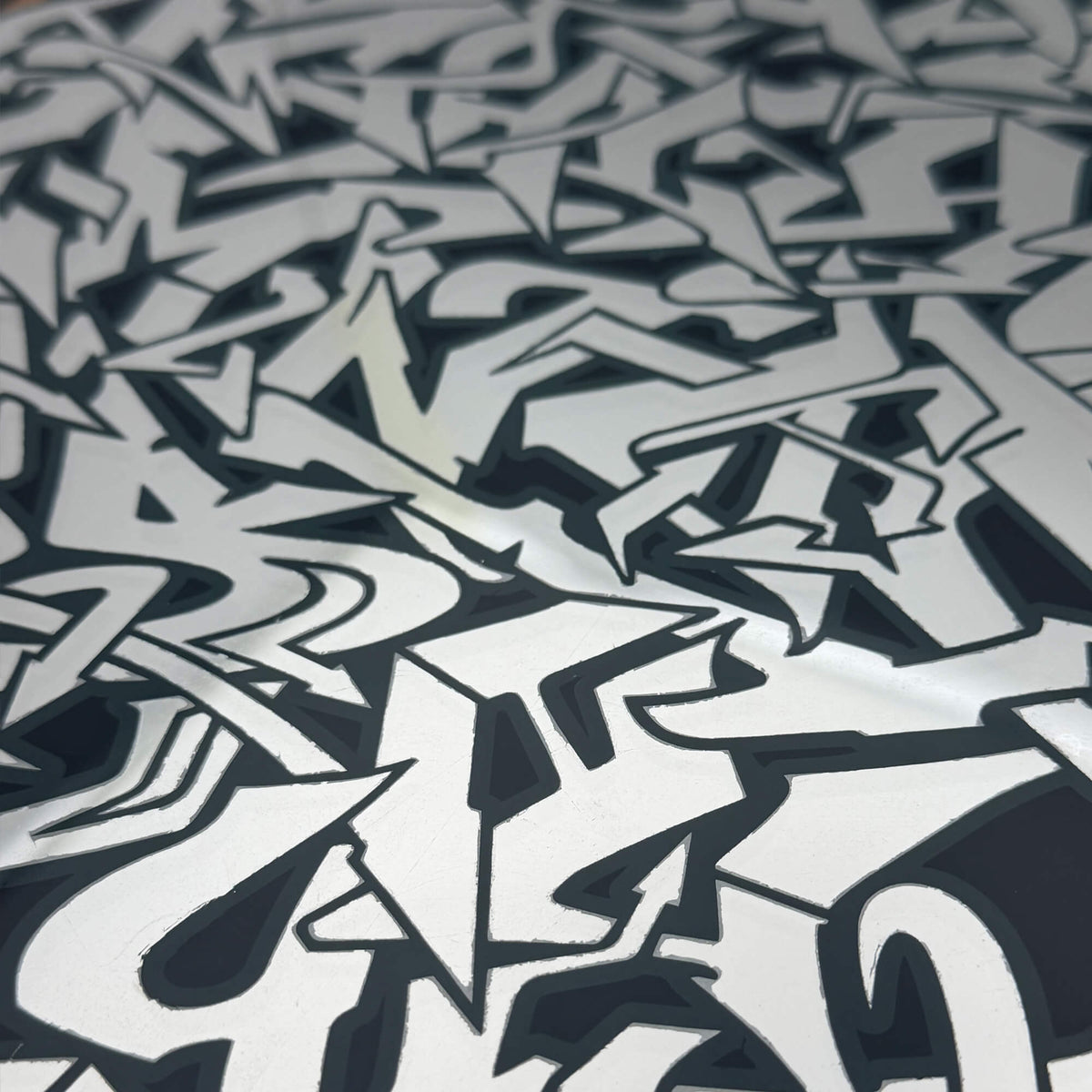 Silver leaf wild style graffiti Alphabet - Framed