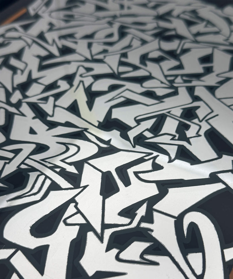 Silver leaf wild style graffiti Alphabet - Framed