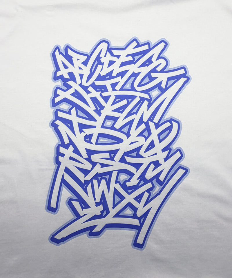 Graffiti Alphabet - Blue on White T-shirt