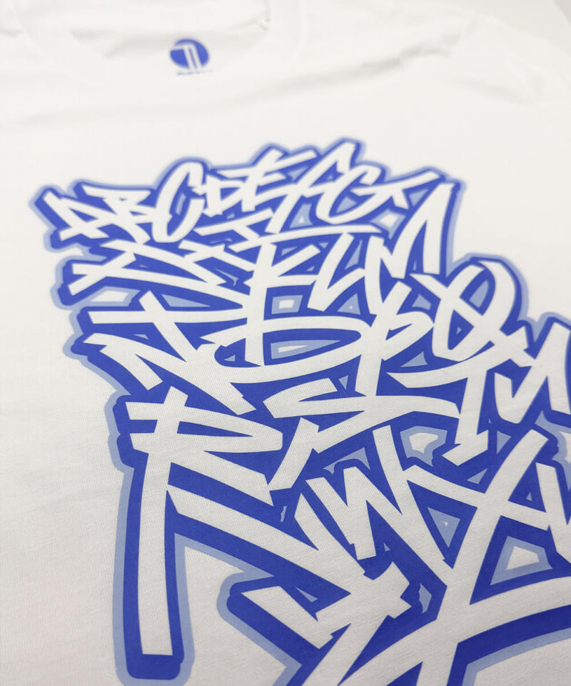 Graffiti Alphabet - Blue on White T-shirt