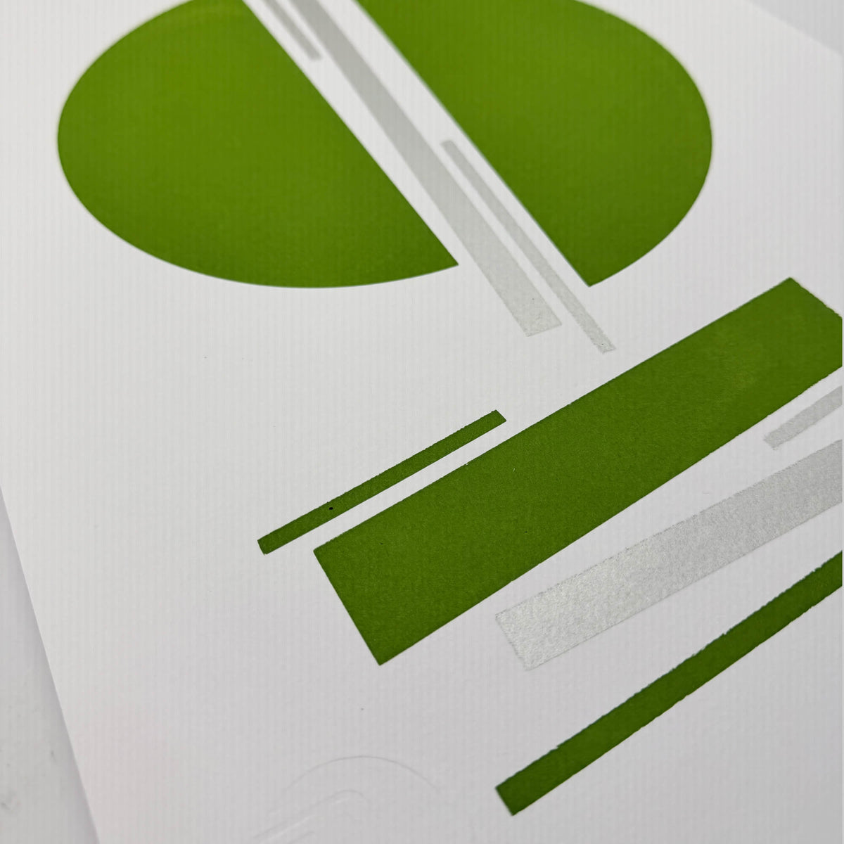 Green and Silver Circles - Screen Print