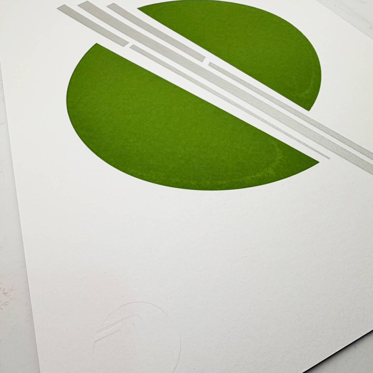 Green Silver Circles V2 - Screen Print