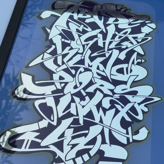 Graffiti Alphabet Gold Leaf Glass