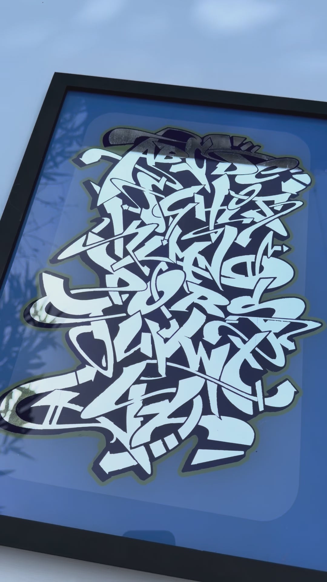 Graffiti Alphabet Gold Leaf Glass