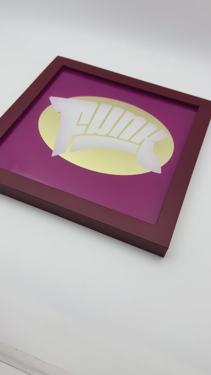 Funk Magenta - Gold Leaf Glass Artwork (Framed)