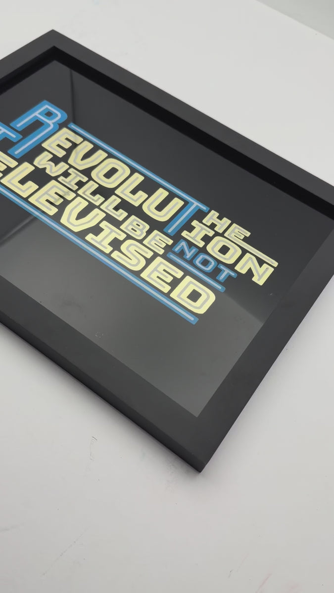The Revolution Will not be Televised - Gold Leaf Glass Artwork (Framed)