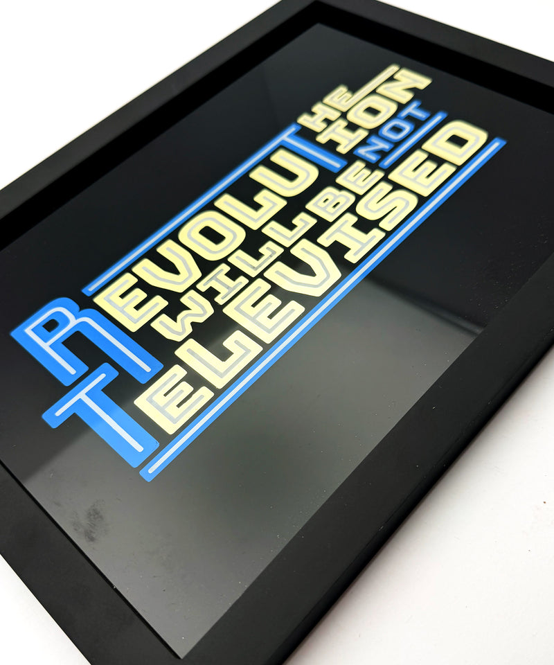 The Revolution Will not be Televised - Gold Leaf Glass Artwork (Framed)
