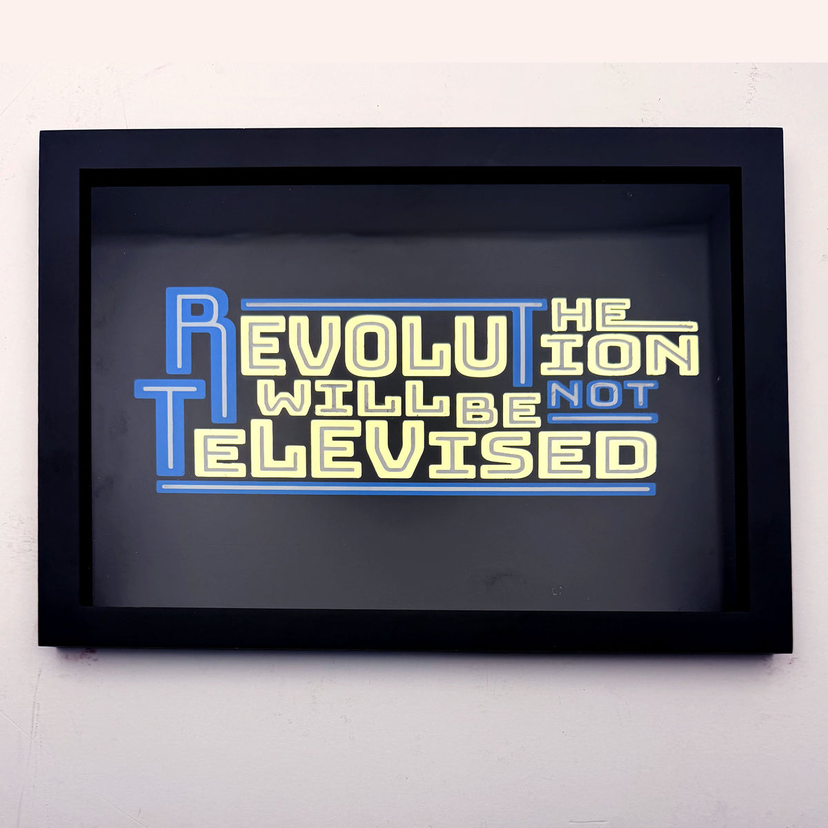 The Revolution Will not be Televised - Gold Leaf Glass Artwork (Framed)