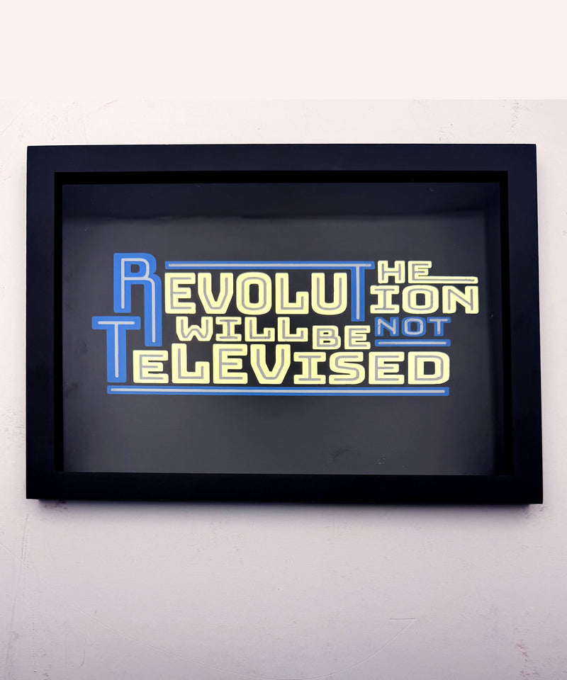 The Revolution Will not be Televised - Gold Leaf Glass Artwork (Framed)
