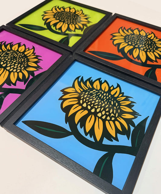 Sunflowers Gold Leaf Glass